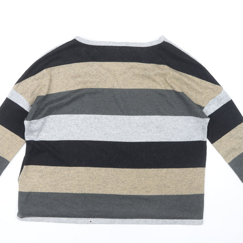 Jacqueline de Yong Women's V-Neck Striped Top, L