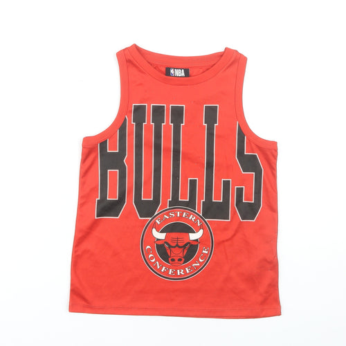 Marks and Spencer Boys Red Basketball Tank Top 6-7 Years
