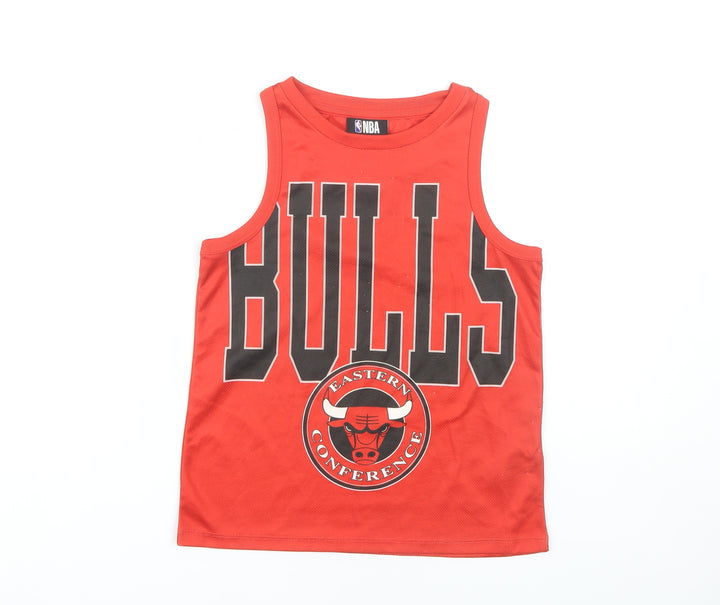 Marks and Spencer Boys Red Basketball Tank Top 6-7 Years
