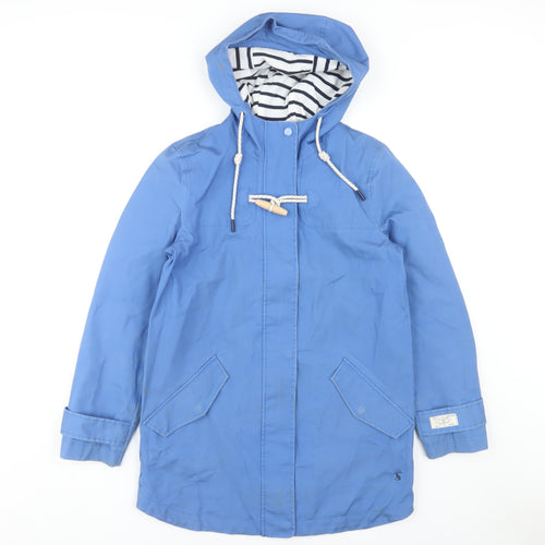 Joules Women's Blue Waterproof Hooded Raincoat Size 8