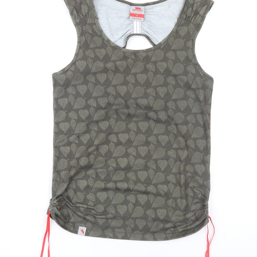 Trespass Women's Green Floral Sleeveless Tank Top S