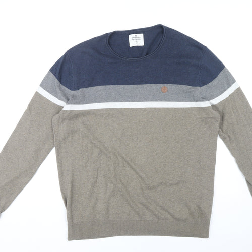 Springfield Men's Blue Beige XL Pullover Jumper