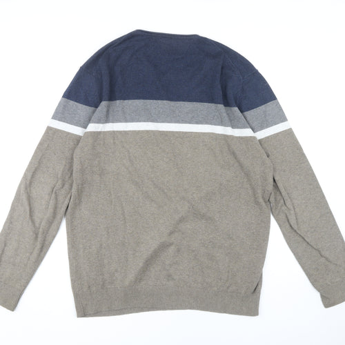 Springfield Men's Blue Beige XL Pullover Jumper