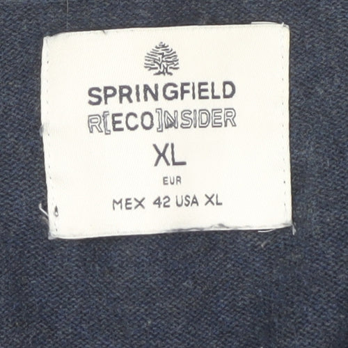 Springfield Men's Blue Beige XL Pullover Jumper