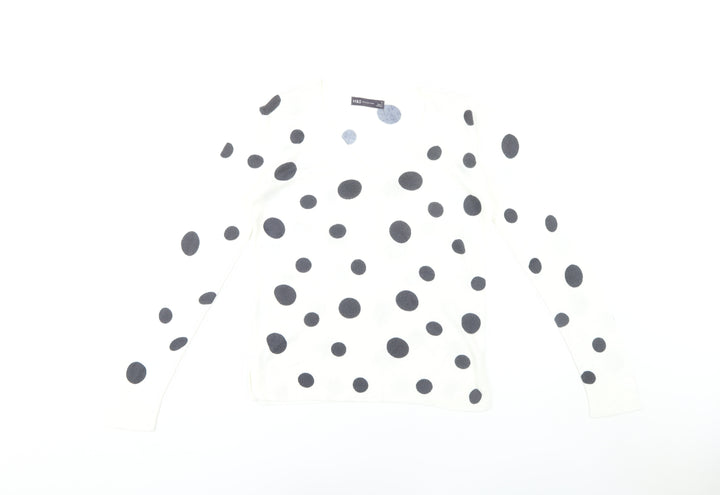 Marks & Spencer Women's White Polka Dot Pullover Jumper