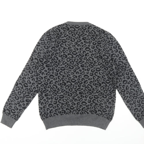 TANGO London Women's Grey Animal Print Jumper S