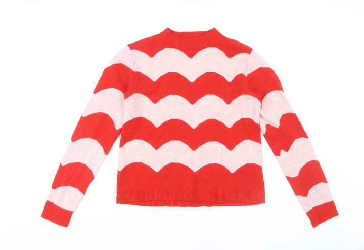 Red Herring Women's Red High Neck Jumper Size 12