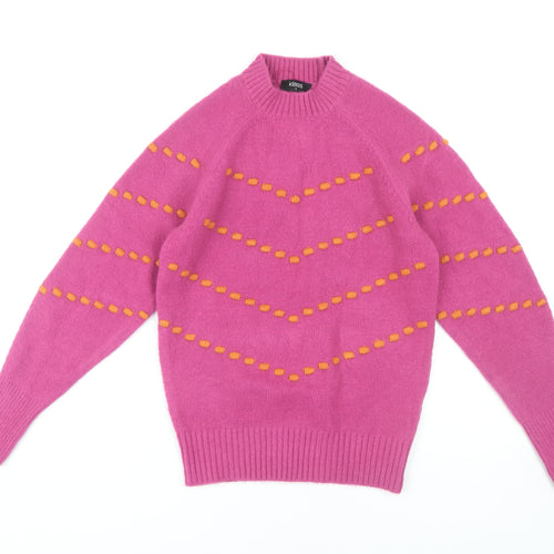 Klass Women's Pink Pullover Jumper, Size S, Geometric