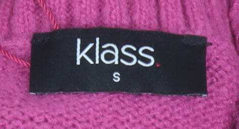 Klass Women's Pink Pullover Jumper, Size S, Geometric