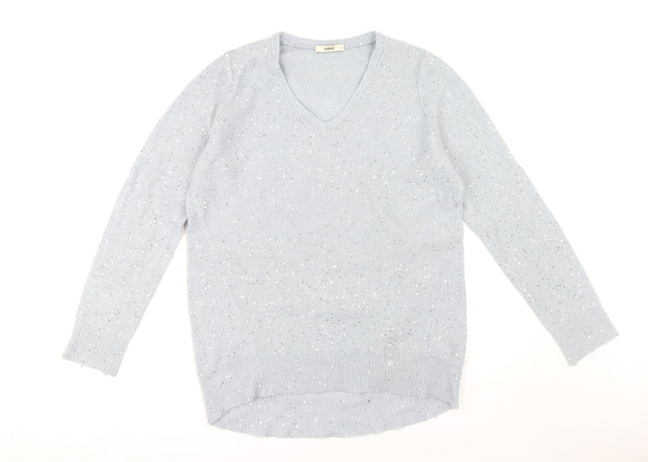 Oasis Women's Grey Sequin Pullover Jumper Size S