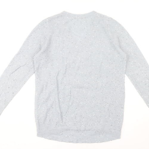 Oasis Women's Grey Sequin Pullover Jumper Size S