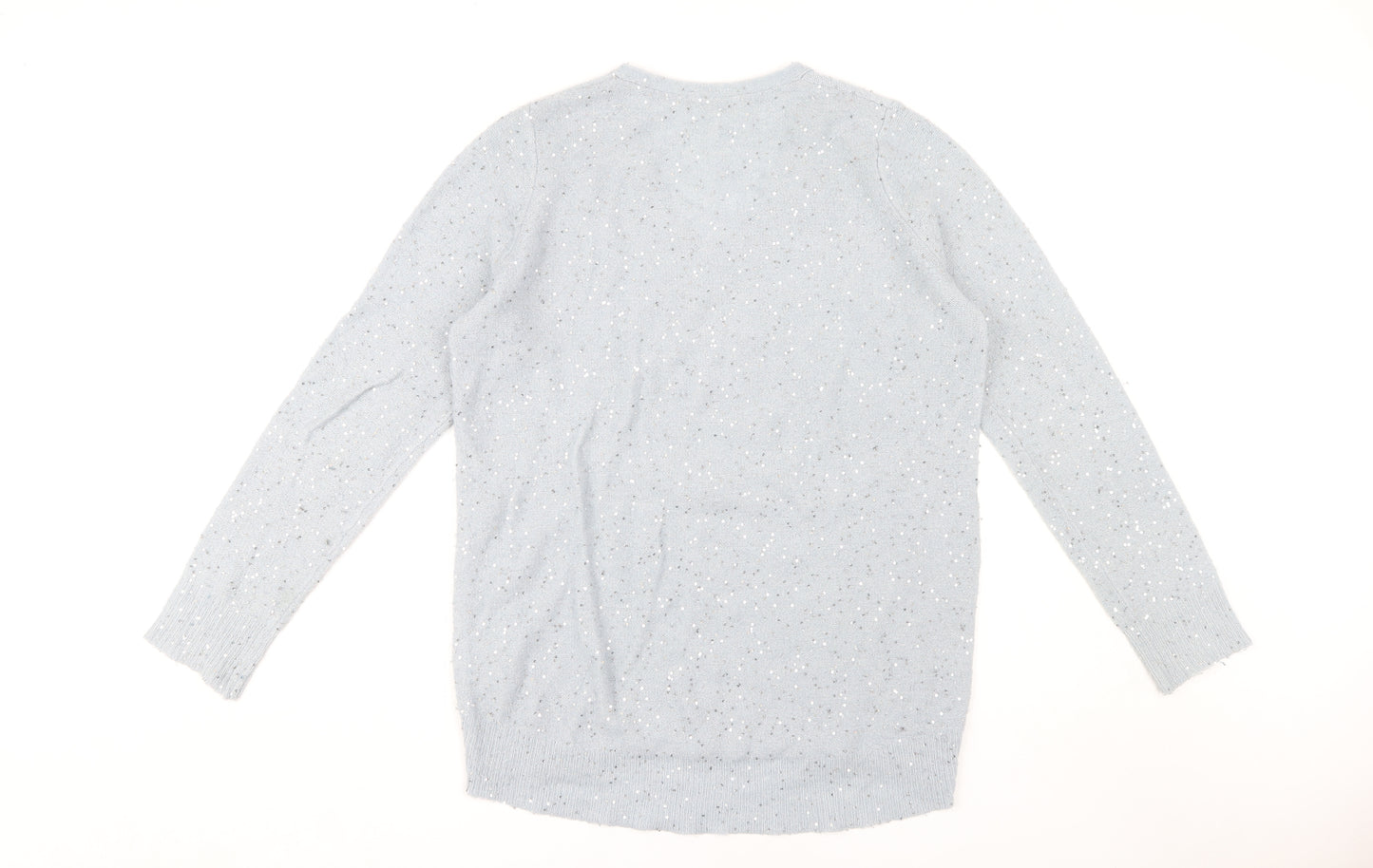 Oasis Women's Grey Sequin Pullover Jumper Size S