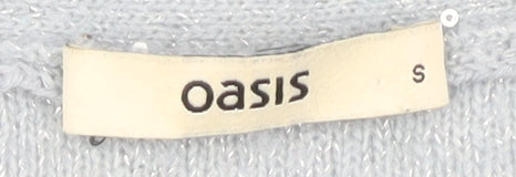Oasis Women's Grey Sequin Pullover Jumper Size S