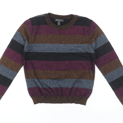 QED London Women's Multicoloured Striped Pullover Jumper