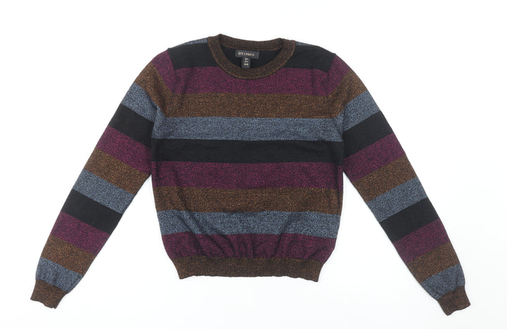 QED London Women's Multicoloured Striped Pullover Jumper