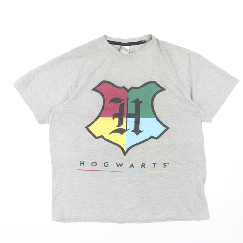Harry Potter Men's Grey Hogwarts M T-Shirt