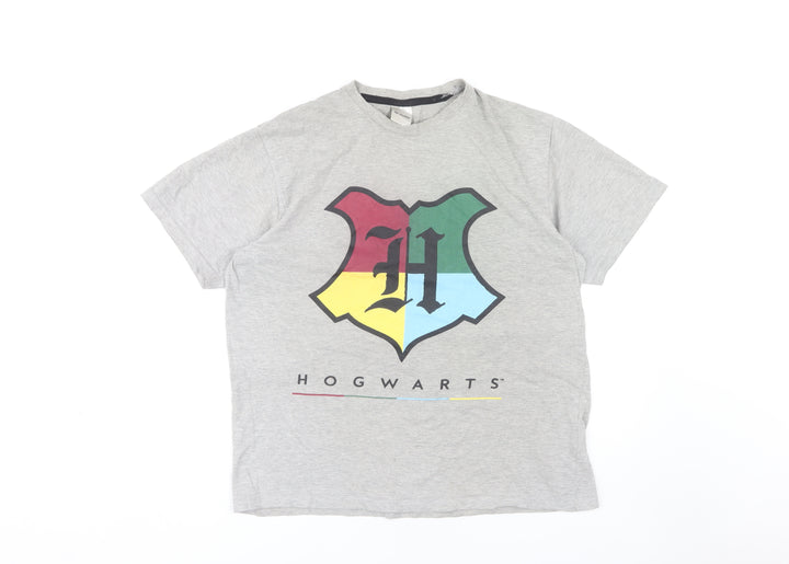 Harry Potter Men's Grey Hogwarts M T-Shirt