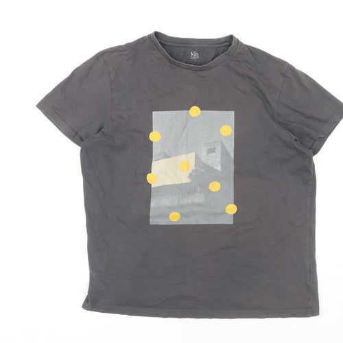 Kin by John Lewis Men's Grey Graphic Print T-Shirt L
