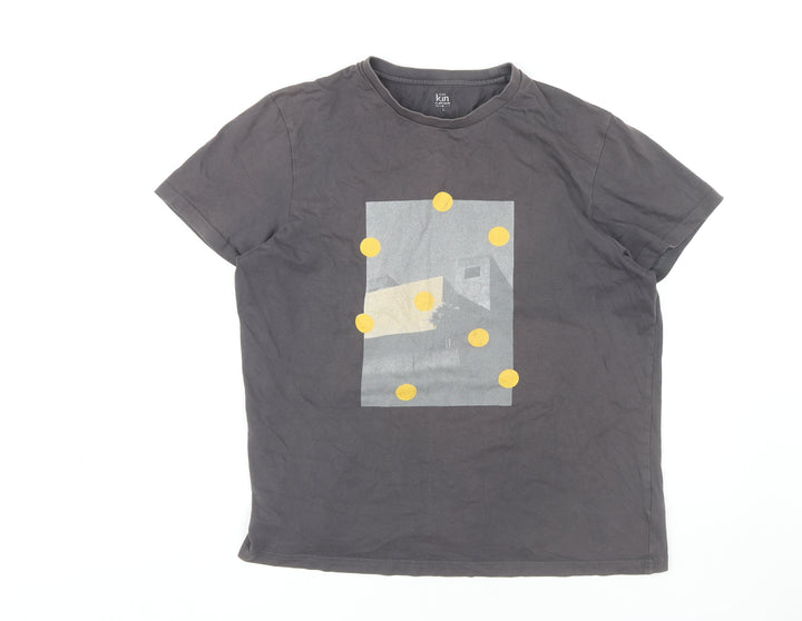 Kin by John Lewis Men's Grey Graphic Print T-Shirt L