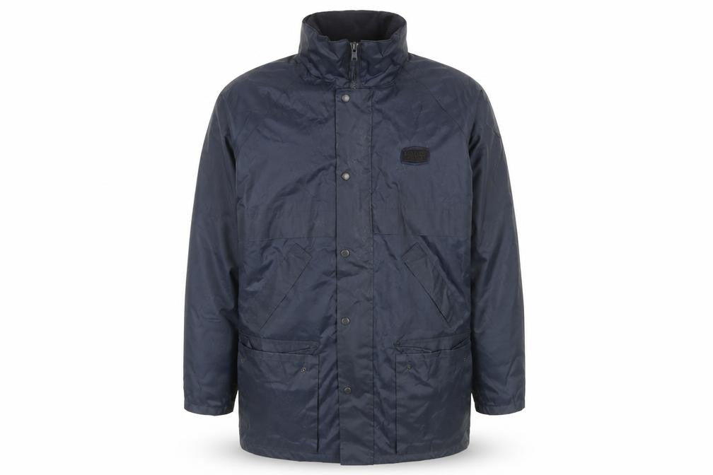 Front view of Portwest Men's Blue Rain Coat Jacket, size L