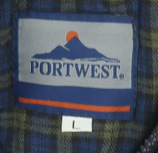 Portwest Men's Blue Rain Coat Jacket Size L