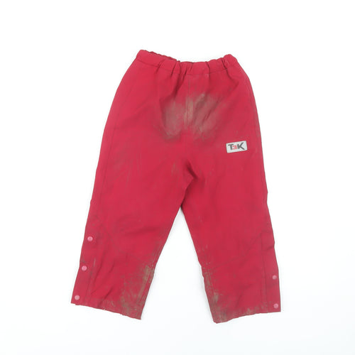 Hi Gear Girls Red Rain Trousers, 3-4 Years, Elastic Waist