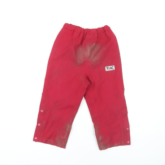 Hi Gear Girls Red Rain Trousers, 3-4 Years, Elastic Waist