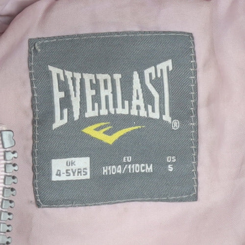 Everlast Girls Pink Hooded Puffer Jacket 4-5 Years