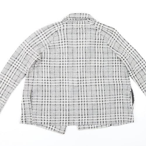 Next Women's Grey Check Jacket Size 12 Knit
