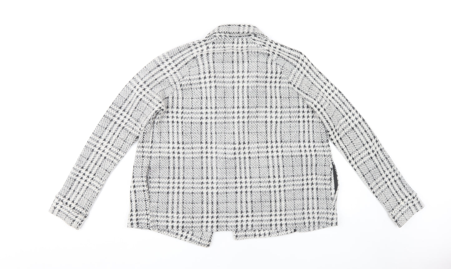 Next Women's Grey Check Jacket Size 12 Knit