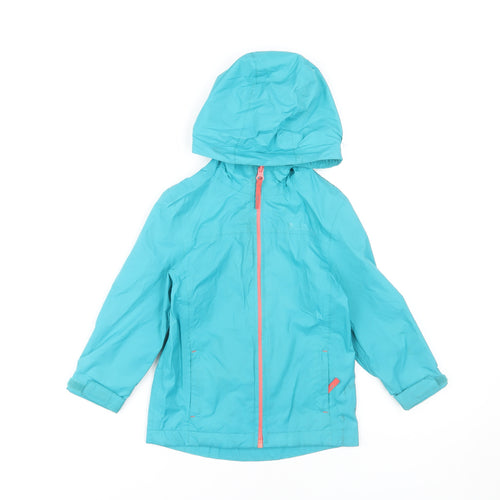 Mountain Warehouse Girls Blue Rain Coat 3-4 Yrs Waterproof