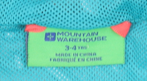Mountain Warehouse Girls Blue Rain Coat 3-4 Yrs Waterproof