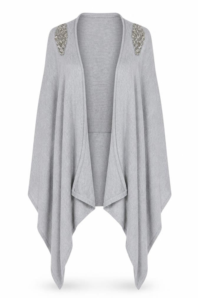 Front view of Marks & Spencer Grey Women's Cape Jumper Small