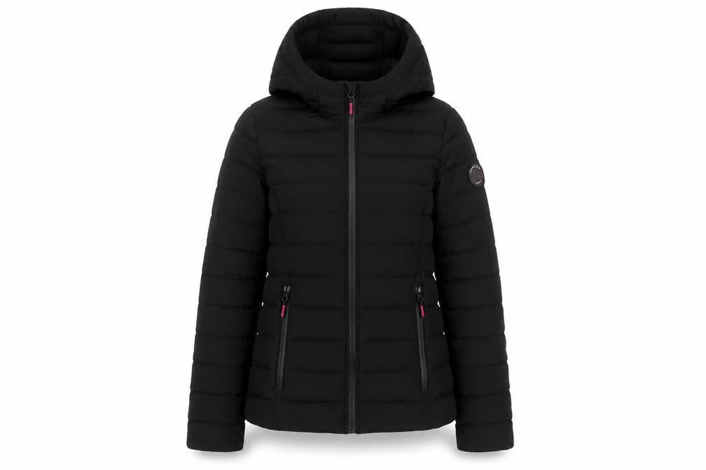Front view of Nautica Women's Black Puffer Jacket, size S