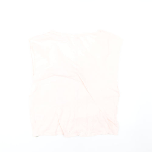 O'Neill Women's Pink Graphic T-Shirt V-Neck Size L