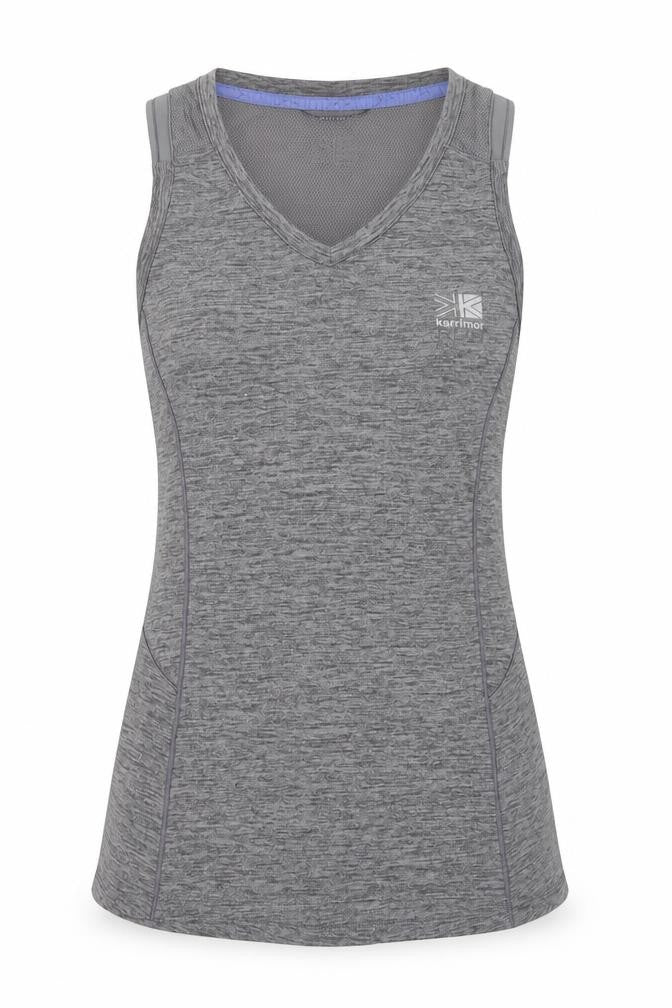 Front view of Karrimor Women's Grey Athletic Tank -, size 8, Breathable & Lightweight