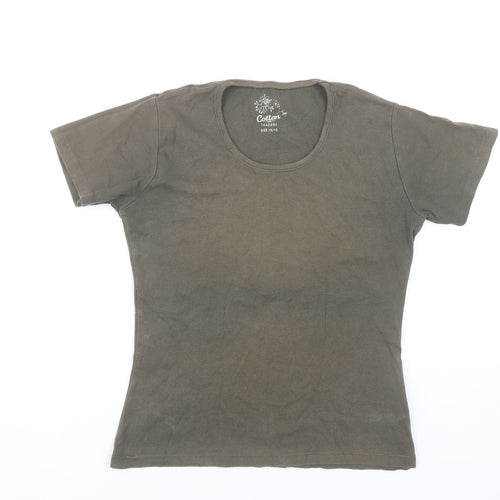 Cotton Traders Women's Green Basic T-Shirt Size 10/12