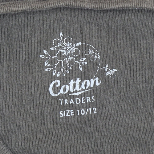 Cotton Traders Women's Green Basic T-Shirt Size 10/12