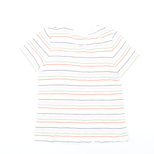Marks and Spencer Women's Multicoloured Striped T-Shirt Size 8