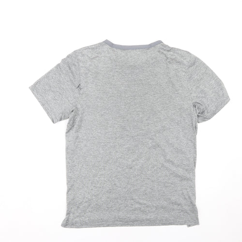 Nike Men's Grey Running T-Shirt, Size S, Breathable, Logo