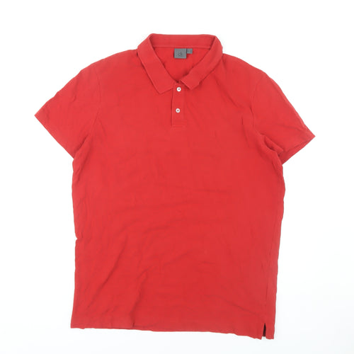 Calvin Klein Men's Red Polo Shirt, Size 54, Short Sleeve