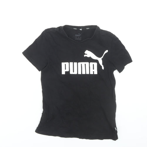 Puma Boys Black T-Shirt 9-10 Years Short Sleeve Casual