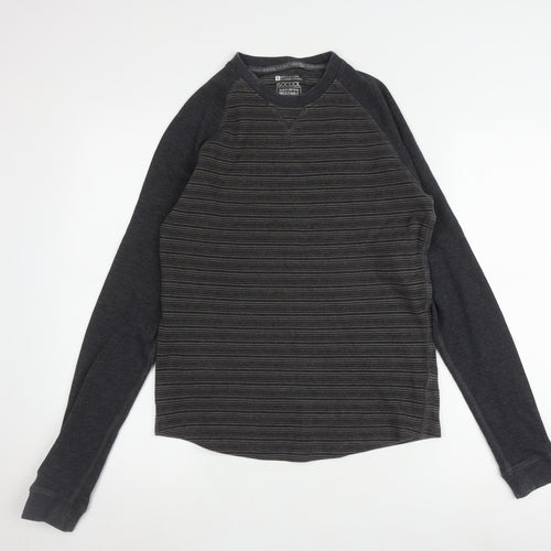 Mountain Warehouse Men's Grey Striped Long Sleeve Shirt