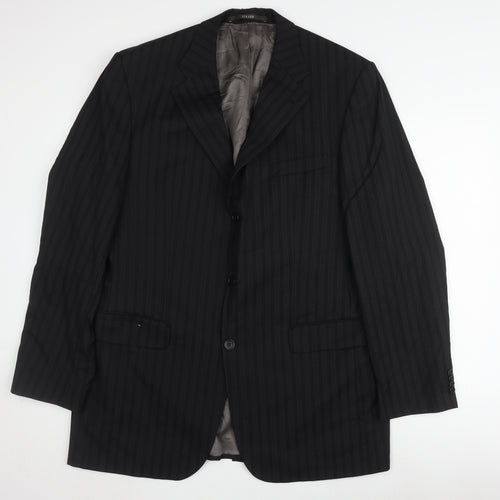 Féraud Men's Black Wool Striped Blazer Size 42