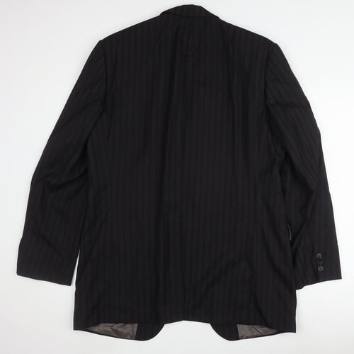 Féraud Men's Black Wool Striped Blazer Size 42