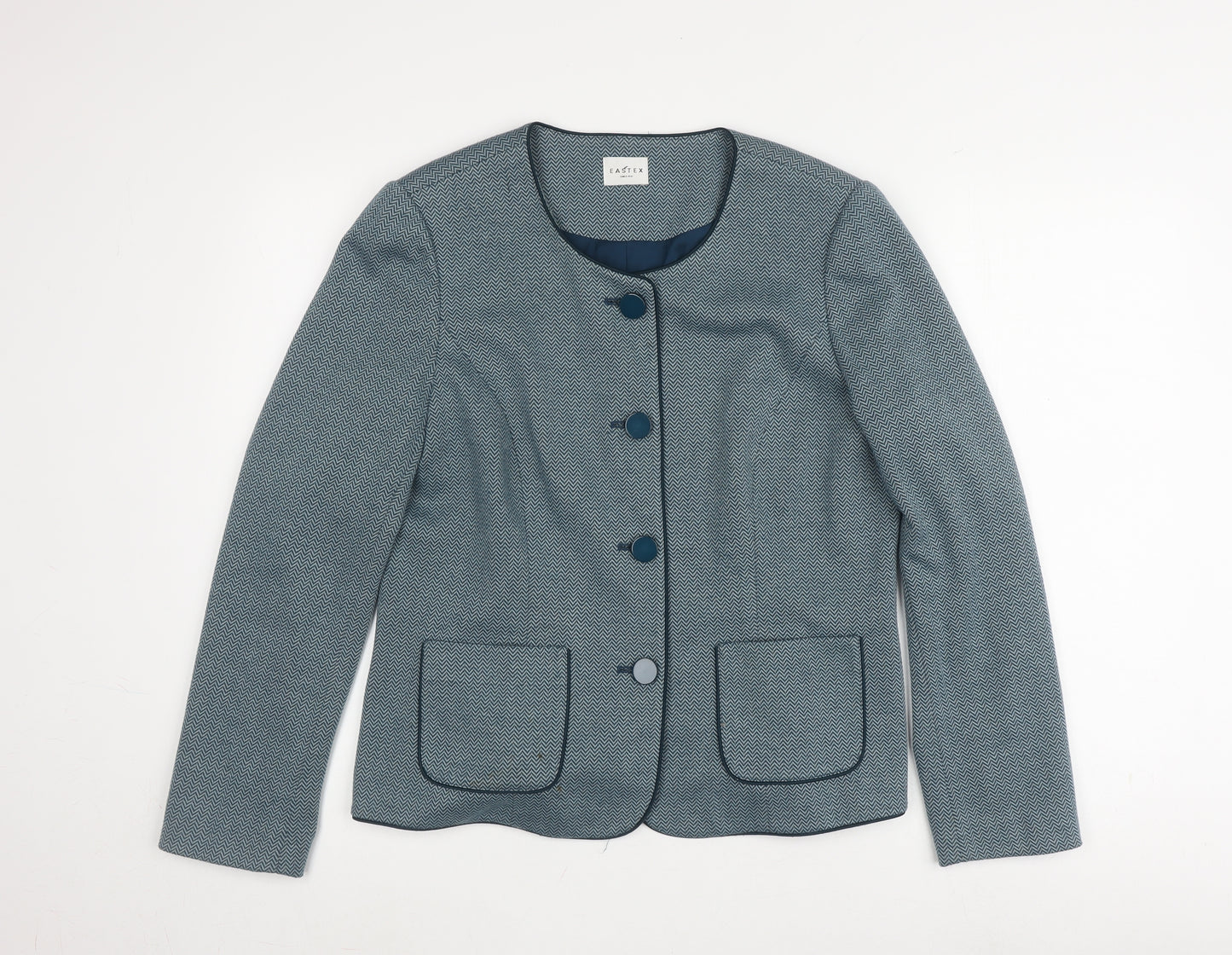 Eastex Women's Blue Chevron Blazer, Size 12