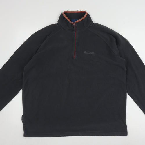 Mountain Warehouse Men's Black Fleece 1/4 Zip Sweatshirt L