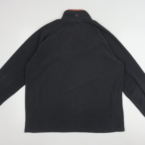 Mountain Warehouse Men's Black Fleece 1/4 Zip Sweatshirt L