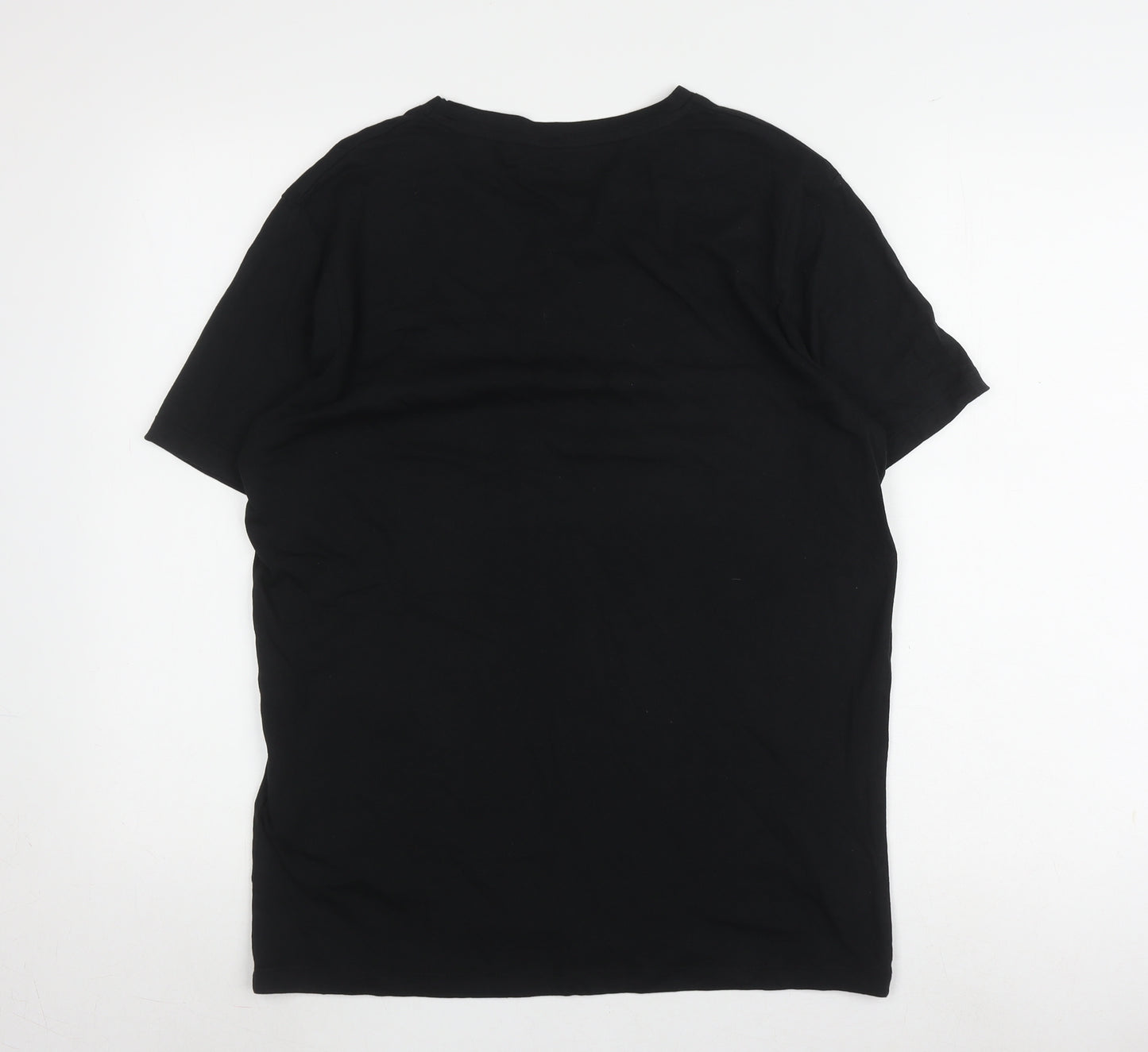 Jack & Jones Men's Black T-Shirt Large, Cotton, Regular Fit