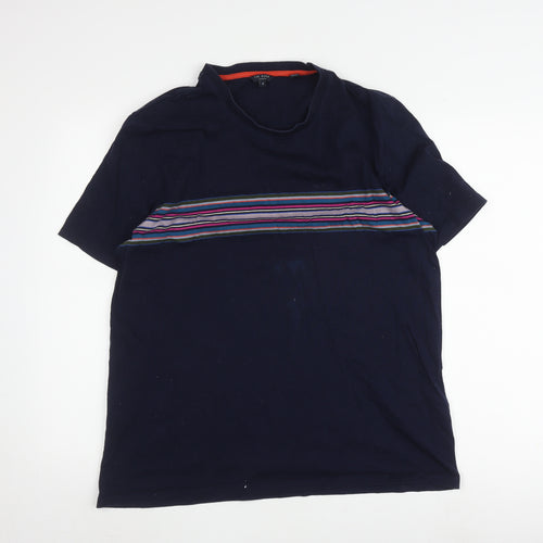 Ted Baker Men's Blue Striped T-Shirt, Size 5
